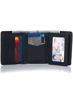 RFID Mens Wallet Deluxe Capacity Trifold With Divided Bill Section