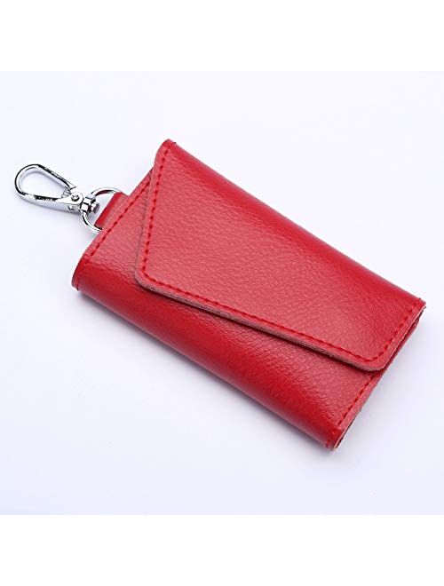 Genuine Leather Keychain Men Women Key Holder Organizer Pouch, Mini Card Bag