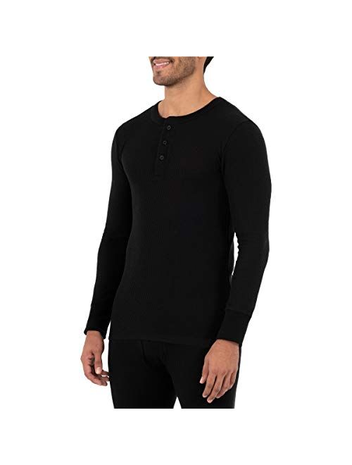 Buy Fruit of the Loom Men's Recycled Waffle Thermal Underwear Henley