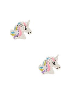 Claire's Stud Earrings for Girls, Multicolor with Silver Tone, 1 Pair