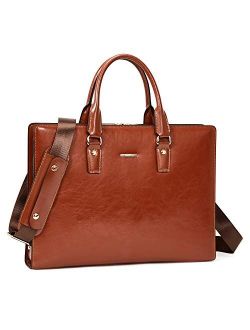 BOSTANTEN Leather Lawyers Briefcase Laptop Business Slim Bags for Men & Women