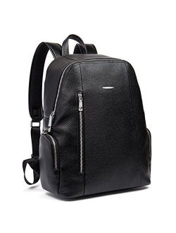 Leather Backpack College Laptop Travel Camping Shoulder Bag Gym Sports Bags for Men Coffee