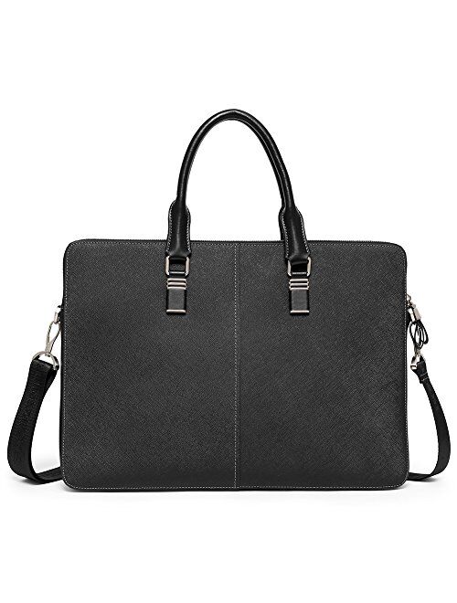 BOSTANTEN Leather Briefcase Slim Crossbody 15.6 inch Laptop Bag for Men & Women
