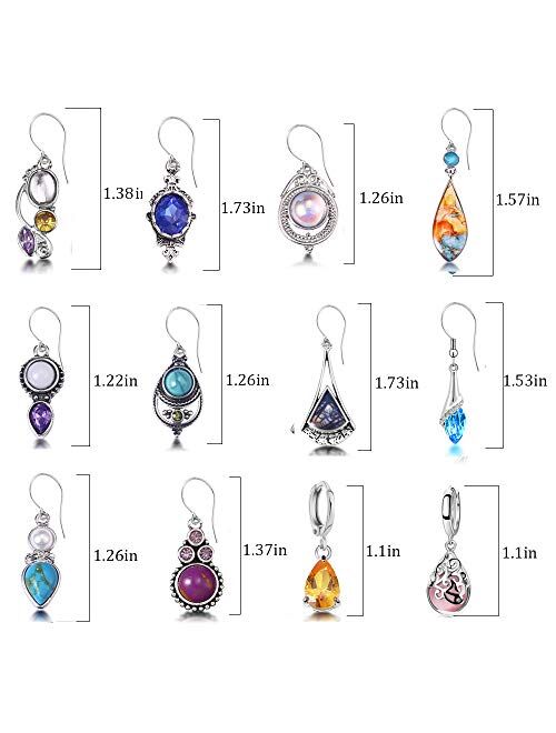 12 Pairs Teardrop Dangle Earrings For Women Girls Boho Jewelry Waterdrop Earrings Set for Teens