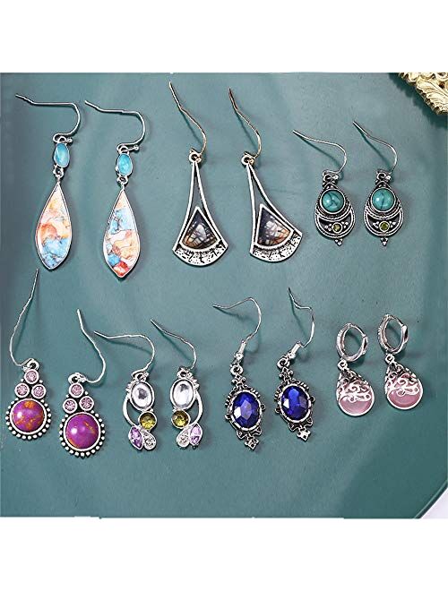 12 Pairs Teardrop Dangle Earrings For Women Girls Boho Jewelry Waterdrop Earrings Set for Teens