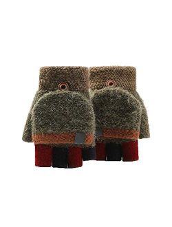 No-Branded Yllanmg Unisex Warm Soft Winter Convertible Flip Top Fingerless Glove Mittens