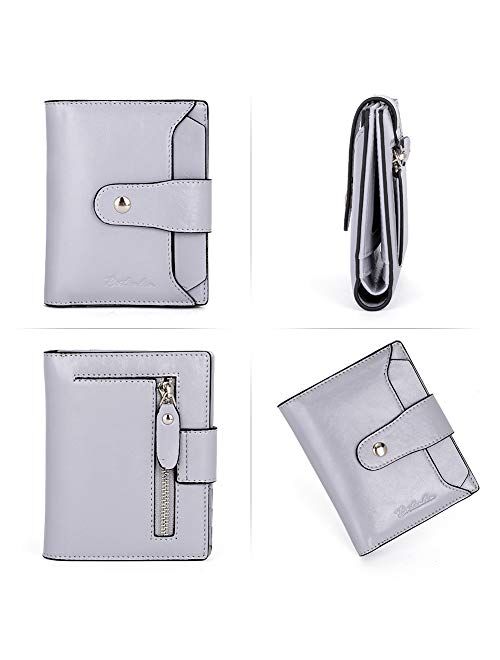 BOSTANTEN Women Leather Handbag Designer Large Hobo Purses Shoulder Bags and Women Leather Wallet RFID Blocking Small Bifold Zipper Pocket Wallet Card Case Purse with ID 