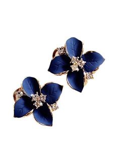 Demarkt 1PCS Cute Earrings Ladies Blue Three-Dimensional Frosted Crystal Earrings