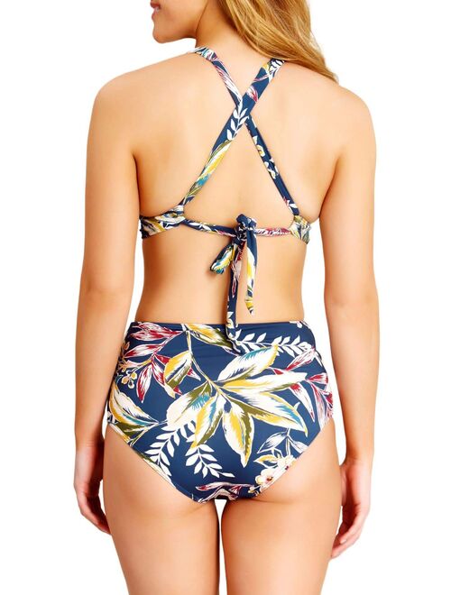 Catalina - Cross Back Banded Halter Bikini Top