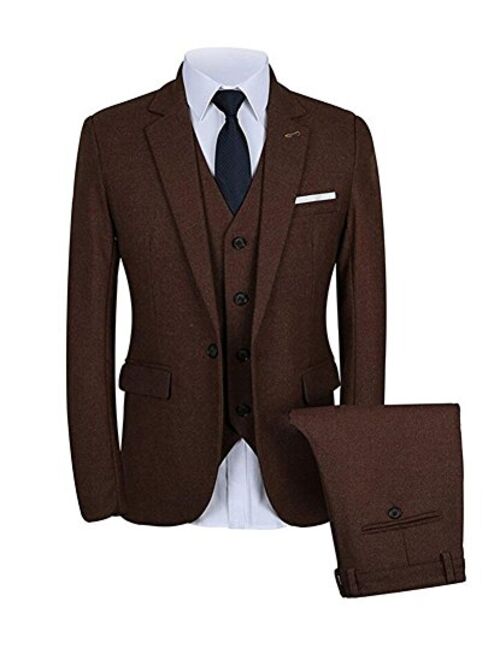Classic Notch Lapel Wine Red Wedding Suits 3 Pieces Tuxedos for Men