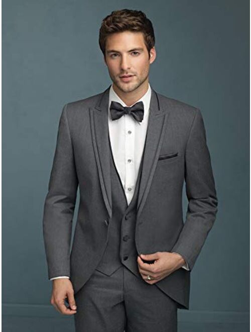 Mens Classic Tailored Wedding Slim Fit Tuxedos Grooms Suit Sets (Blazer+Vest+Pant)