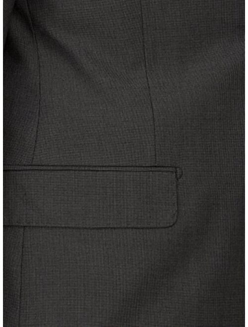 Luciano Natazzi Men's 2 Button Birdseye Two Piece Suit Modern Fit Jacket Pant
