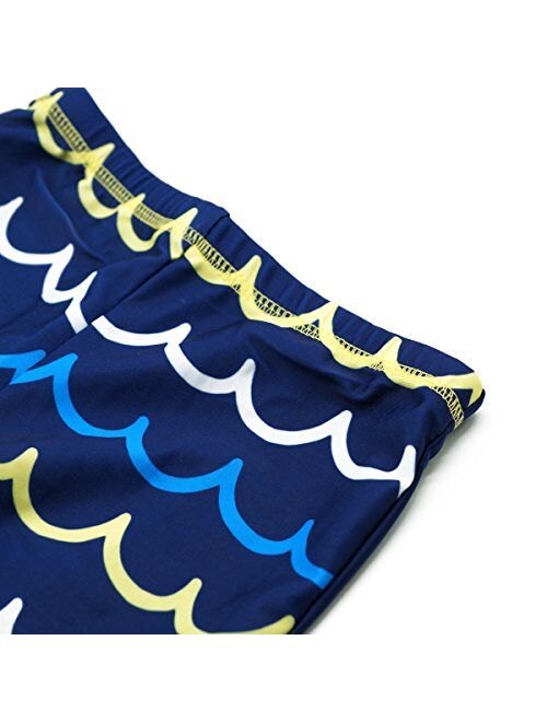 Boys Two Piece Rash Guard Swimsuits Kids Long Sleeve Sunsuit Swimwear Sets