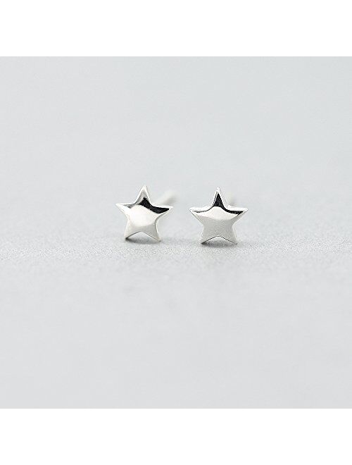 HANFLY Star Earrings Sterling Silver Star Stud Earrings Tiny Star Earrings