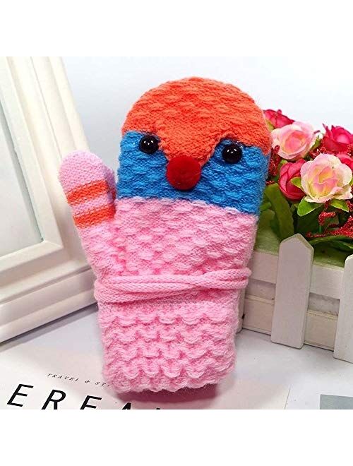 No-branded Knitted Hanging Neck Warm Mittens For Children