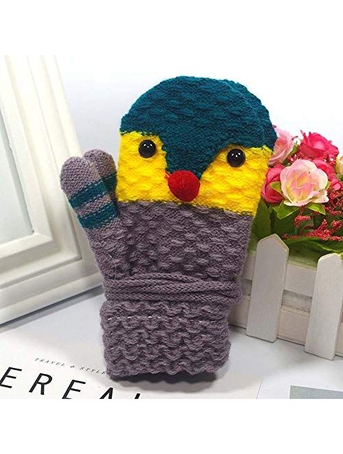 No-branded Knitted Hanging Neck Warm Mittens For Children