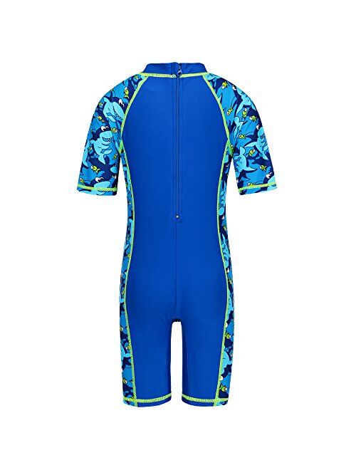 TFJH E Boys Swimsuits Rash Guard Suits Swimwear Toddler 50+ UV Sun Protective One-Piece Zip