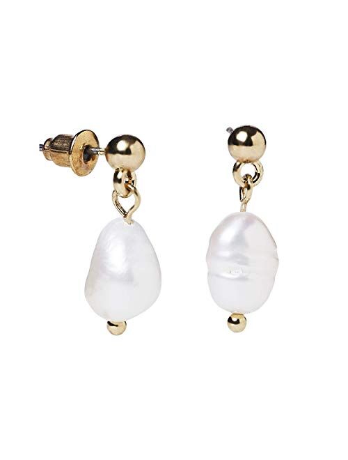 Stella & Haas 'Tis The Season Huggie Set, Pearl Huggie Earring Set of Three, Gold-Plated Sterling Silver Hypoallergenic, Freshwater Pearls