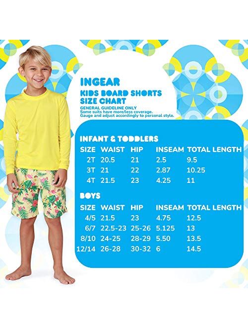 INGEAR Little Boys Quick Dry Beach Board Shorts Kids Swim Trunk Swimsuit Beach Shorts Swim Trunk for Boys