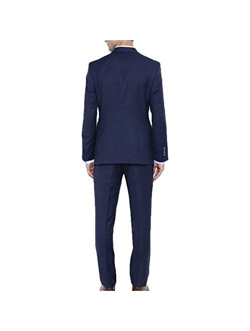 Frank Men’s Suit Slim Fit Double Breasted 3-Piece Suit Blazer Dress Business Wedding Party Jacket Vest & Pants