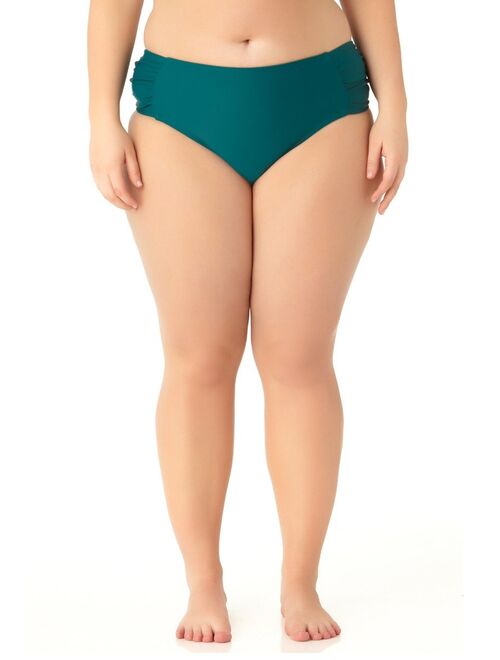 Catalina Women's Plus Size Teal Tab Side Swim Bottom