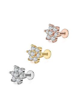HOONAO 316L Surgical Stainless Steel Earrings Crystal Unicorn Stud Earrings Jewelry Gifts for Women Girls