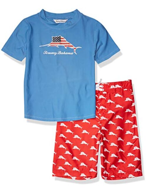 Tommy Bahama Boys' Rashguard and Trunks Swimsuit Set