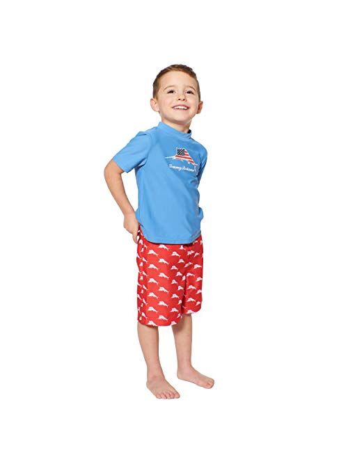 Tommy Bahama Boys' Rashguard and Trunks Swimsuit Set