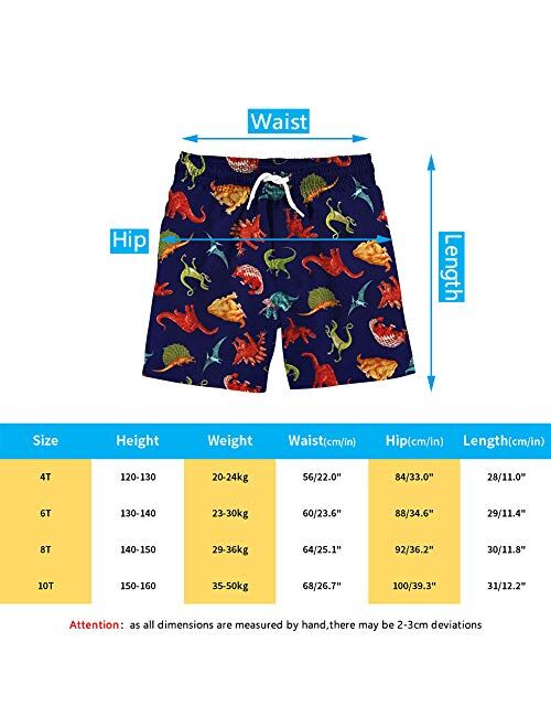 Funnycokid Boys Swim Trunks Quick Dry Kids Water Resistant Beach Board Shorts 3-12 Years