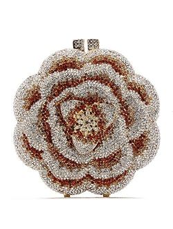 YEMESYAS Evening Bag Women's Flower Shape Handmade Diamond Rhinestone Clutch Bag