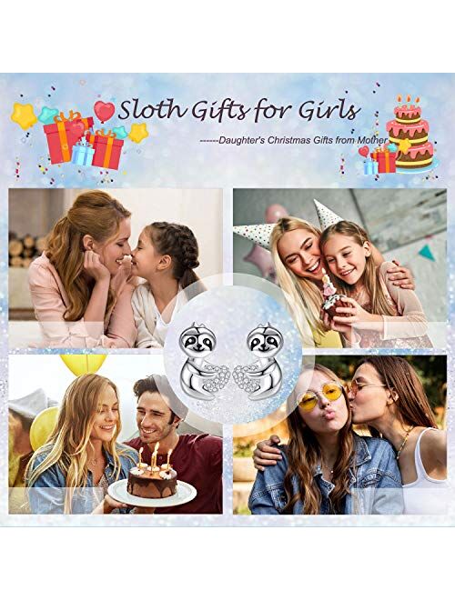 Sterling Silver Moonstone Stud Animal Earrings Hypoallergenic Jewelry Gifts for Women Girls Kids