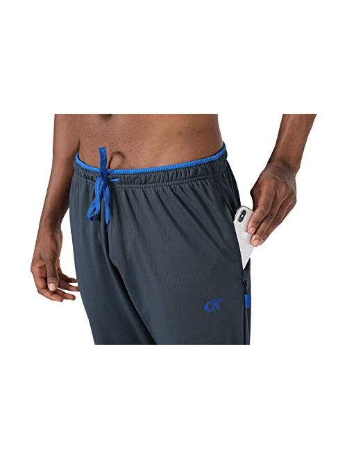 NEIKU Mens Pants Athletic Open Bottom Running Pants Mesh Mens Sweatpants with Pockets