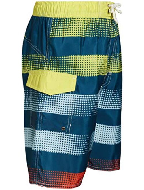 Quad Seven Boys’ Striped Swim Trunks (2 Pack)