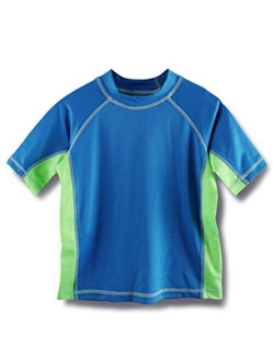 REMEETOU Boys' Rashguard Swim Short Sleeve Shirt,UPF 50 Sun Protective Swimsuit for Youth,Surf Tee for Toddler