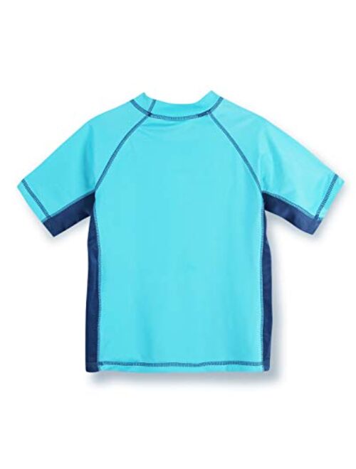 REMEETOU Boys' Rashguard Swim Short Sleeve Shirt,UPF 50 Sun Protective Swimsuit for Youth,Surf Tee for Toddler