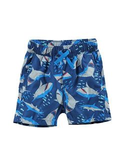 ESTAMICO Boys' Quick Dry Beach Swim Trunk Printed Board Shorts with Pockets