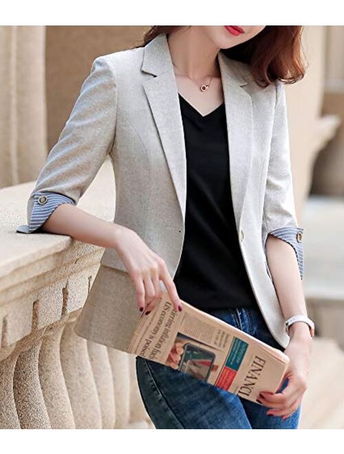 SUSIELADY Womens Casual Jacket Casual Work Blazer Office Jacket Slim Fit Blazer for Business Lady
