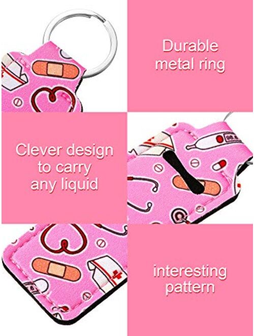 40 Pieces Chapstick Holder Keychains Neoprene Wristlet Keychain Lanyards Neoprene Lip Balm Pouch Protective Cases Vibrant Colors for Girls Women