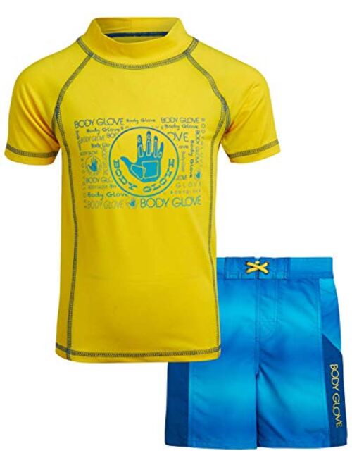 Body Glove Little Boys 2-Piece UPF 50 Rash Guard Swimsuit Set 2 Piece 