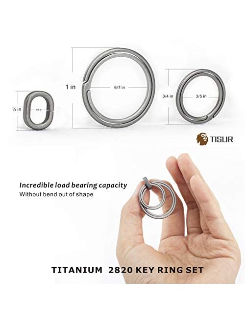 TISUR Titanium Key Rings for Keychains,Side Pushing Key Organizer Kit,Wisely Group Your Keys