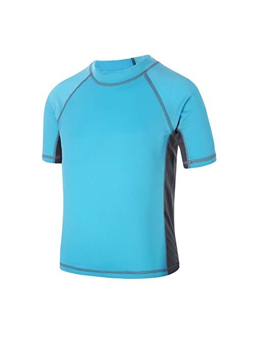 Hipeta Boys Short Sleeve Rashguard Swim Shirt Swim Shirt UPF 50+