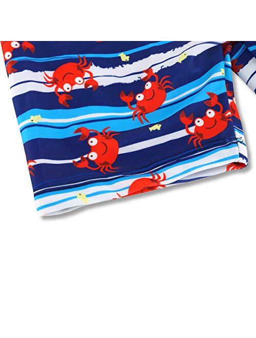 HONISEN Boys 2 Piece Rash Guard Swimsuits Kids Short Sleeve Sunsuit Swimwear UPF 50+
