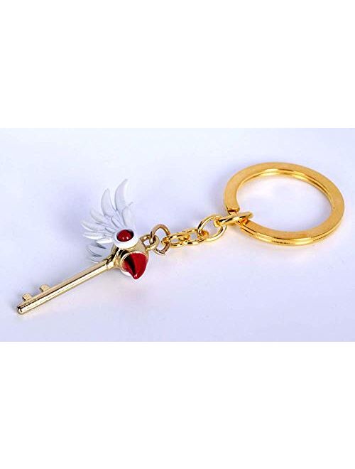 GK-O Anime Card Captor Sakura Kinomoto Sakura Star Wand Keyring Necklace Pendant Key Chain
