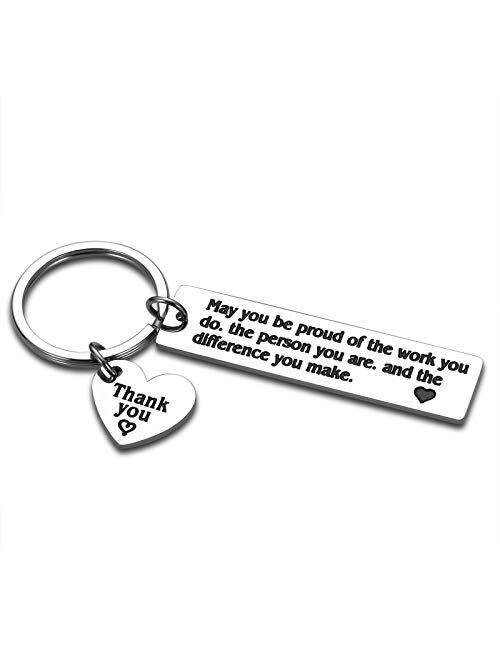 Inspirational Thank You Key Chain Gift for Women Men Social Worker Policemen Lawyer Doctor Nurse Teacher Occupational Appreciation Gift for Thanksgiving Christmas New Yea