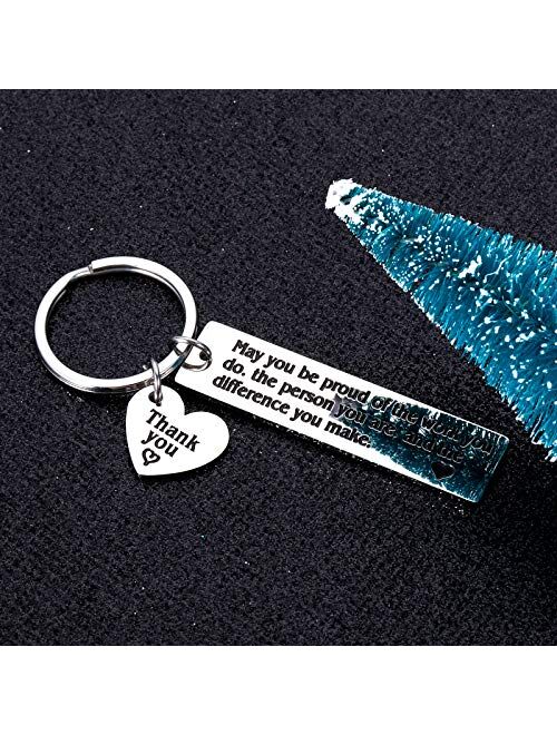 Inspirational Thank You Key Chain Gift for Women Men Social Worker Policemen Lawyer Doctor Nurse Teacher Occupational Appreciation Gift for Thanksgiving Christmas New Yea