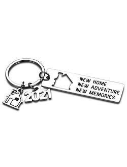 2021 New Home Housewarming Key Chain Gift for Men Women Realtor Closing Gift for New Homeowners Christmas New Year Gift to Families Friends New Neighbor New Home Housewar