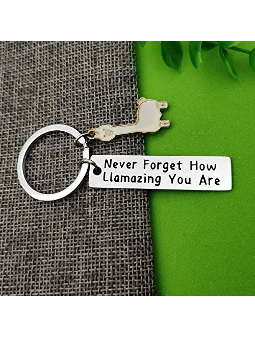 Llama Keychain Llama Gift Never Forget How Llamazing You are Keychain for Women Alpaca Gifts Animal Lover Gift Inspiring Inspired Motivational Keychains for Women,birthda