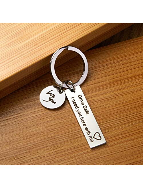 Drive Safe Keychain Gifts For Dad Husband Boyfriend On Father's day Thanksgiving Valentines Day Anniversary Birthday.
