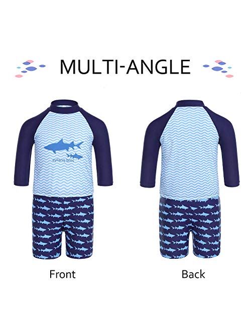 GAZIAR Boys Swimwear Sets Shark Dinosaur Swimsuit Two Piece with Rash Guard UV Protection 2-7 Years