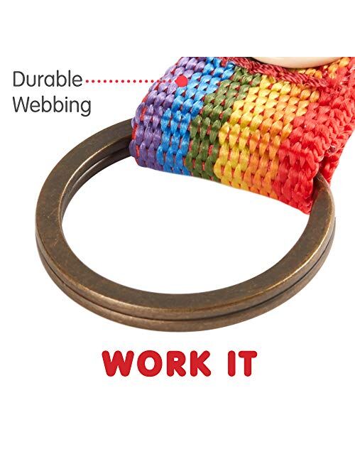Fjallraven, Kanken Key Ring for Everyday Carry, Rainbow Pattern